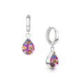 Purple Flower Huggie Earrings