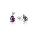 Purple Haze Silver Teardrop Stud Earrings