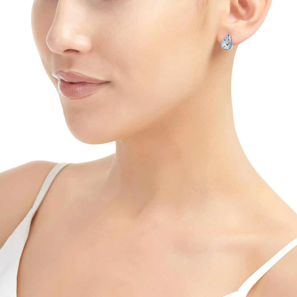 Forget-Me-Not Teardrop Stud Earrings